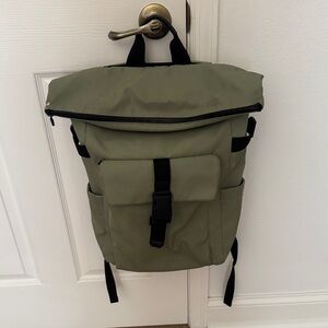 Zara Olive Green Roll-Top Backpack